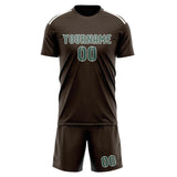 Custom Brown Blue Green Soccer Set