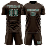 Custom Brown Blue Green Soccer Set