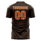 Custom Brown Orange Soccer Jersey