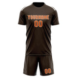 Custom Brown Orange Soccer Set