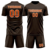Custom Brown Orange Soccer Set