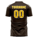 Custom Brown Gold Soccer Jersey