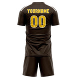Custom Brown Gold Soccer Set