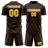 Custom Brown Gold Soccer Set