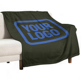 Custom Dark Olive Sky Blue Blanket