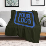 Custom Dark Olive Sky Blue Blanket