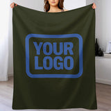 Custom Dark Olive Sky Blue Blanket