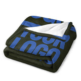 Custom Dark Olive Sky Blue Blanket