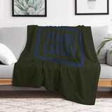 Custom Dark Olive Navy Blue Blanket
