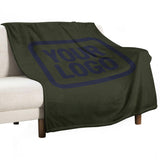 Custom Dark Olive Steel Blue Blanket