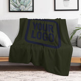 Custom Dark Olive Steel Blue Blanket