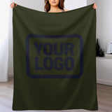 Custom Dark Olive Steel Blue Blanket