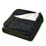 Custom Dark Olive Steel Blue Blanket