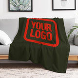 Custom Dark Olive Orange-Red Blanket