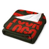 Custom Dark Olive Orange-Red Blanket