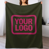 Custom Dark Olive Pink Blanket