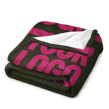 Custom Dark Olive Pink Blanket