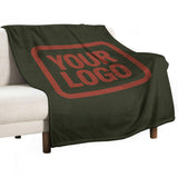 Custom Dark Olive Coral Red Blanket