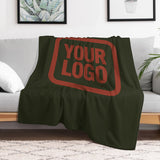 Custom Dark Olive Coral Red Blanket