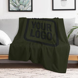 Custom Dark Olive Black Blanket