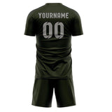 Custom Olive Gray Soccer Set