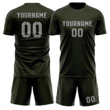 Custom Olive Gray Soccer Set