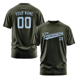 Custom Olive Light Blue T-Shirt