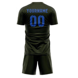 Custom Olive Sky Blue Soccer Set