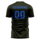 Custom Olive Sky Blue Soccer Jersey