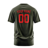Custom Olive Orange Red T-Shirt