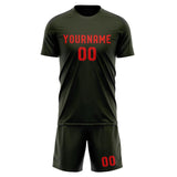 Custom Olive Orange Red Soccer Set