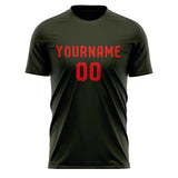 Custom Olive Orange Red Soccer Jersey