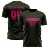 Custom Olive Pink Soccer Jersey