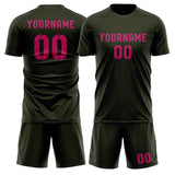 Custom Olive Pink Soccer Set