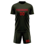 Custom Olive Red Soccer Set
