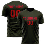 Custom Olive Red Soccer Jersey
