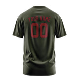 Custom Olive Crimson Red T-Shirt