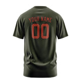 Custom Olive Coral Red T-Shirt