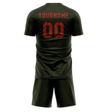 Custom Olive Coral Red Soccer Set