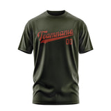Custom Olive Coral Red T-Shirt