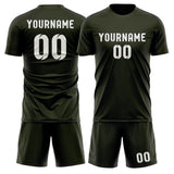 Custom Olive White Soccer Set