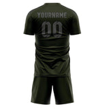 Custom Olive Dark Grey Soccer Set