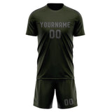 Custom Olive Dark Grey Soccer Set