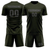 Custom Olive Dark Grey Soccer Set