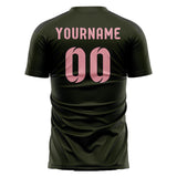 Custom Olive Light Pink Soccer Jersey