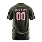 Custom Olive Light Pink T-Shirt