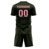 Custom Olive Light Pink Soccer Set