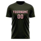 Custom Olive Light Pink Soccer Jersey