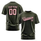 Custom Olive Light Pink T-Shirt