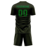 Custom Olive Emerald Green Soccer Set